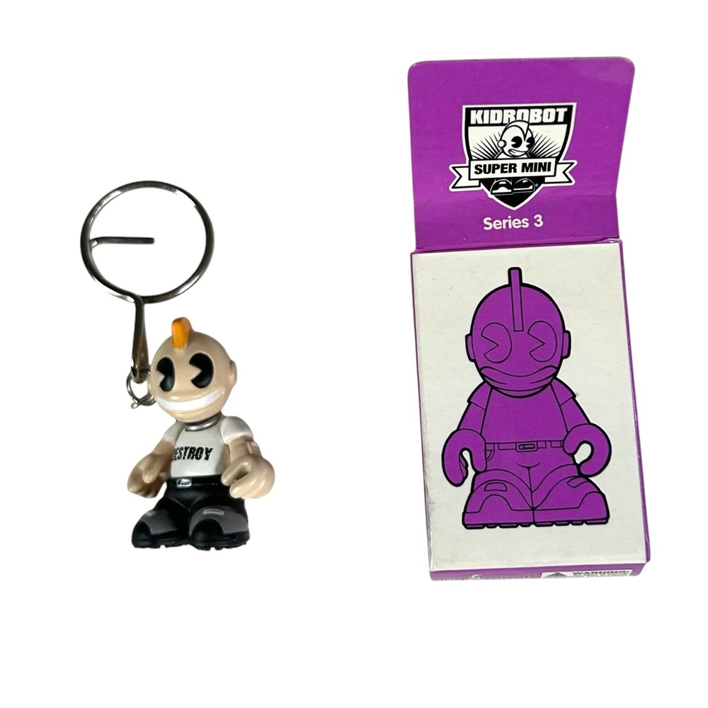 Kidrobot Supermini Keychain Series 3 2007 "Rotten" Punk Rocker Bag Charm w/ Box